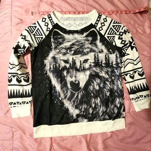 Large Wolf Print Shirt